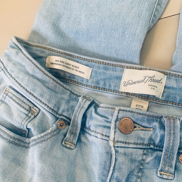 Target Universal thread size 4 / 27R light wash jean distressed denim pants - Picture 4 of 8